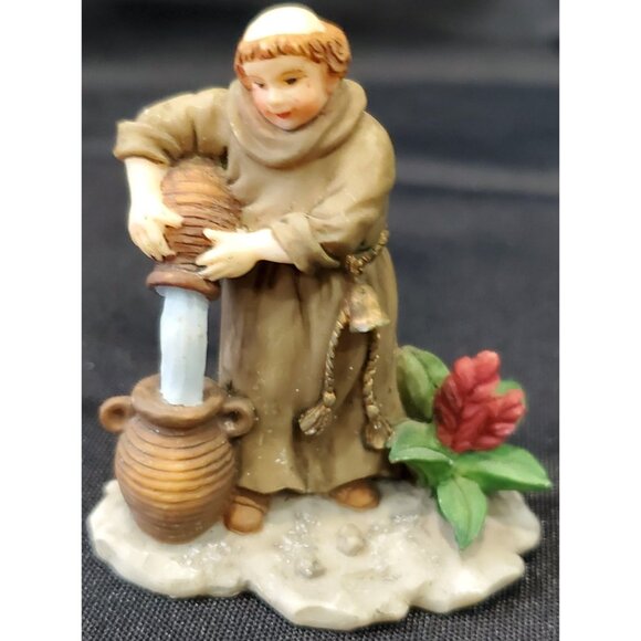 Christmas Around the World 3 MONKS village figurines Owell monastery abbey friar - Picture 4 of 8